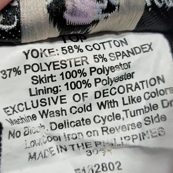 Rare Editions Zebra Print Dress w/ Pink & White Flower Collar - Size 24M - Picture 7 of 7